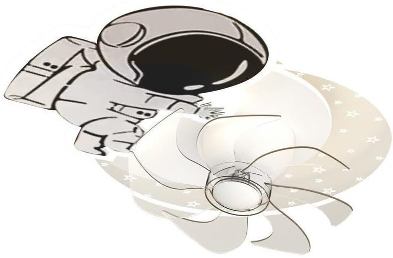 Ventilador de Techo con luz de Astronauta, Control Remoto, Regulable, Reversible, para Dormitorio de niños, Montaje Empotrado para habitación de niñas, guardería
