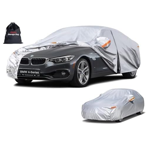 Kayme Heavy Duty Car Cover Waterproof All Weather, Custom Fit for Tesla Model S, Outdoor Full Exterior Cover with Charging Port and Breathable Ventilation Mesh, Sun and Rain Protection. grey