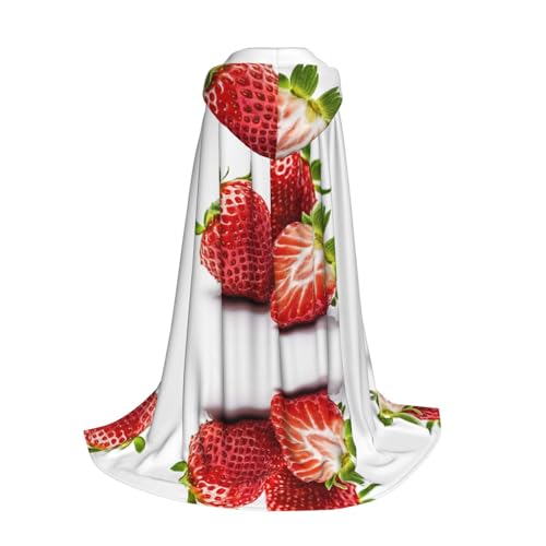 Capa con capucha de fresas para adolescentes miniatura 3