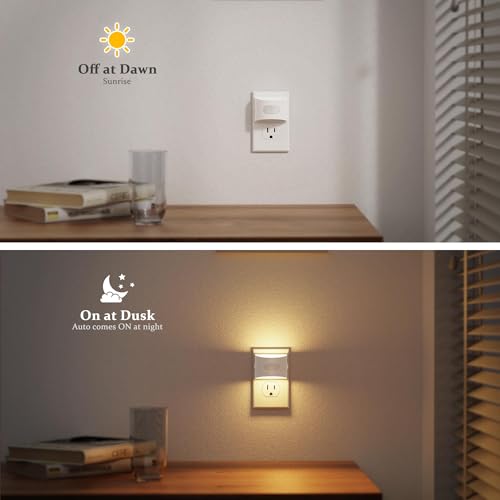 Image of JandCase Motion Sensor Night Light, Night Lights Plug into Wall, Dusk to Dawn Sensor Nightlight with Motion Activated, 30 /60 /100lm Brightness Dimmable, 3000K Warm White, for Kids Bedroom Hallway