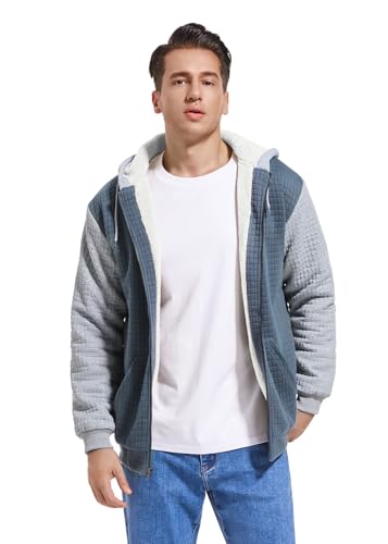 Men's Fleece Heavyweight Full Zip Hoodie Sweatshirt Jacket Hooded for Men3