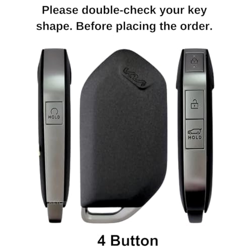 Image of KEYCEPT Metal Alloy Key Cover Compatible for Kia Syros, EV6, EV9 Seltos 2026 4 Button smart Key with Keychain (Long Keychain).