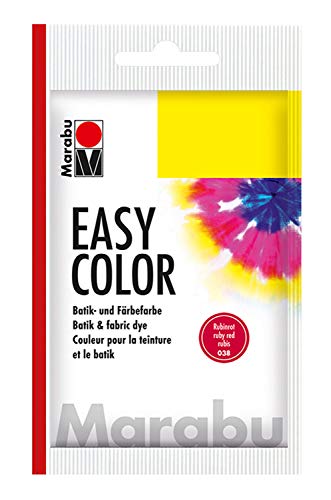 Preisvergleich Produktbild Marabu 17350022038 - Easy Color rubinrot, 25 g Batik- und Handfärbefarbe für Baumwolle, Leinen, Seide und Mischgewebe, handwaschbar bis 30°C, sehr gute Lichtechtheit, nicht kochecht