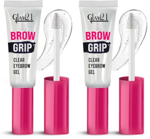 Image of Glam21 Brow Grip | Eyebrow Clear Gel,Styling & Setting For Holding Brows | Waterproof & Provides Hold upto 8 hours | Zero residue & Lightwieght | Creates A Fluffy Feathered Look | 12gm (Pack of 2)