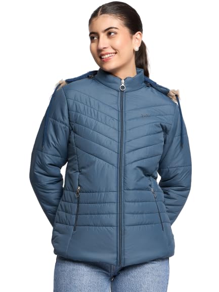 scoller Women Full Sleeves solid hooded jacket has side pocket & zip closure Perfect for winter wearJ201-Airforce-picture-29