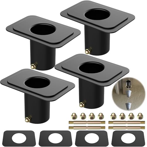 Fengone 4pack Rain Chain Gutter with Bolt Anti-Rust Black Metal Adapter Decorative Rain Chains for Outside Gutter Downspout Adapter