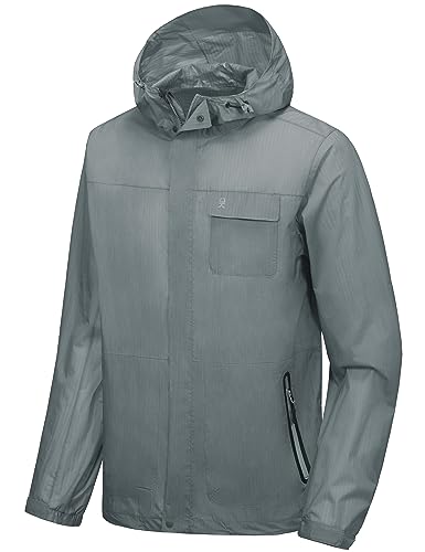 Image of Little Donkey Andy Men's Waterproof Rain Jacket Coat, Lightweight Raincoat Windbreaker with Hood for Golf Hiking, UPF 30