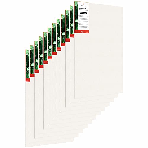 Image of Scholar Art Hobby Series 04 Oz (230 GSM) 100% Cotton Canvas Panel Board for Painting (White Blank Canvas Boards for Acrylic Paint, Oil Paint, Wet & Dry Media) | 18 inchx24 inch (45x60 cm), Pack of 12