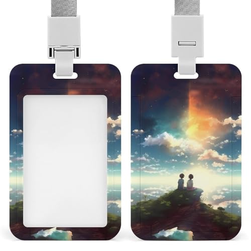 Anime Sky Sliding Id Badge Holder Heavy Duty Waterproof Badge