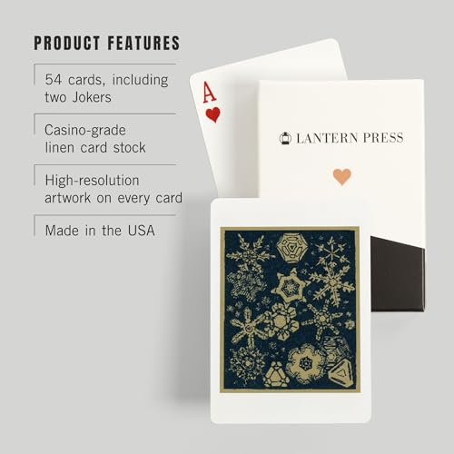 Baraja Póker 52 cartas Diseño Vintage Copos de Nieve miniatura 3