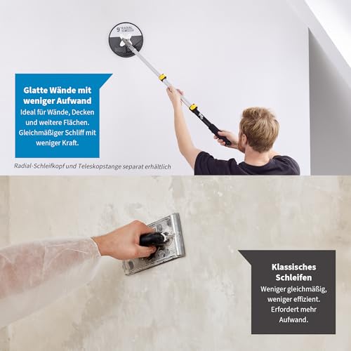 Precision Defined Schleifteller 23 cm Radialschleifer, Schleifscheiben Mit Klett 80–220 Körnung, Schleifpapier Für Exzenterschleifer, Wand- Und Trockenbauschliff, Schleifscheiben 25 Stück