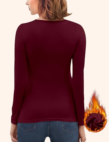 Image of Women's Long Sleeve Thermal Underwear Lightweight Compression Baselayer Shirt Women Clothing Premium Comfort Winter Tops