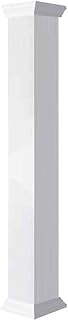 Ekena Millwork 8"W x 5'H Premium Square Non-Tapered Smooth PVC Endura-Craft Column Wrap Kit, Crown Capital & Base