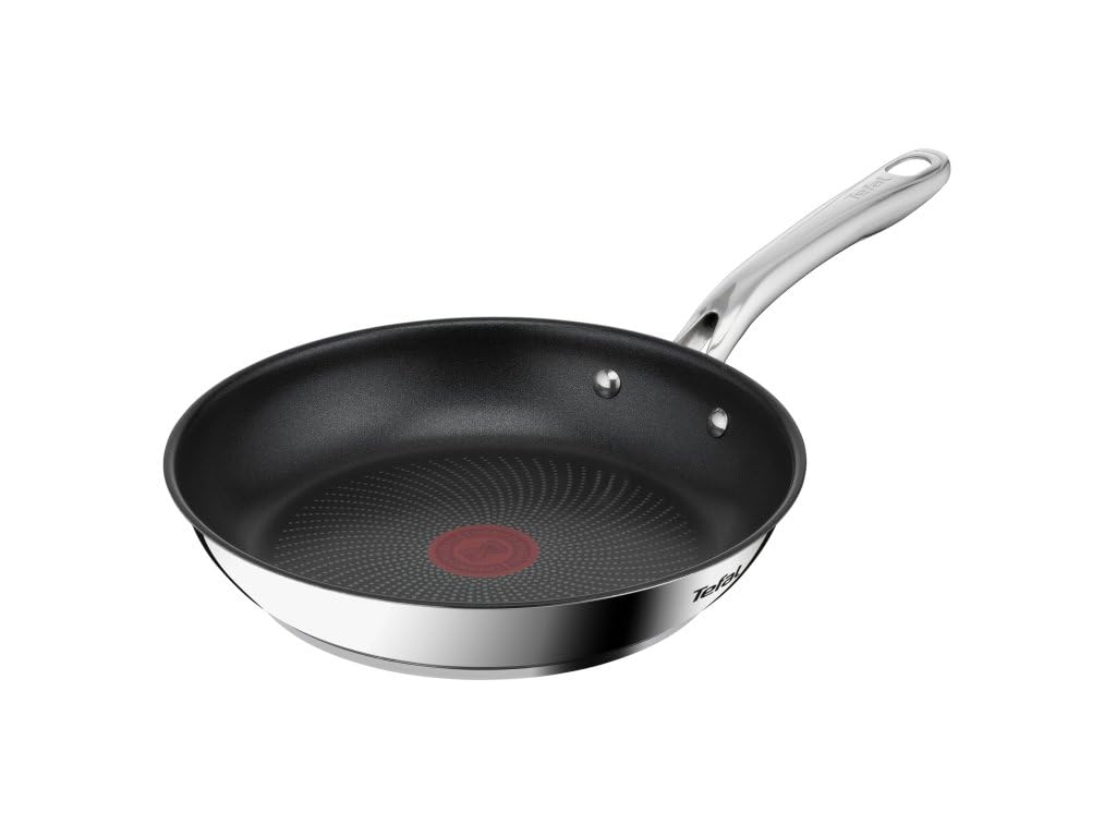 Tefal Comfort Max - Padella da 30 cm, adatta a induzione, antiaderente, rivestimento in titanio, Thermo-Signal, senza PFOA, lavabile in lavastoviglie e forno, in acciaio inox