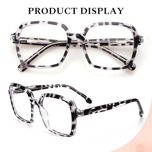 Image of Oversized Blue Light Blocking Glasses for Women and Men, Square Frame Computer Gaming Glasses Anti Glare & UV RF6215