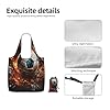 GUHAOT Firecracker Soccer Print Reusable Shopping Bag, Foldable Grocery Tote, Packable Shoulder Bag, 25L Supermarket Carrier for Travel, Work, Daily Use #4