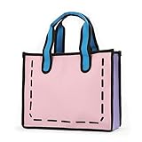 Juoxeepy Canvas Tote Bag for Women 2D Drawing Cartoon Bag Anime 3D Style Handbag Cute Shoulder Tote Purse Trendy Shopping Bag