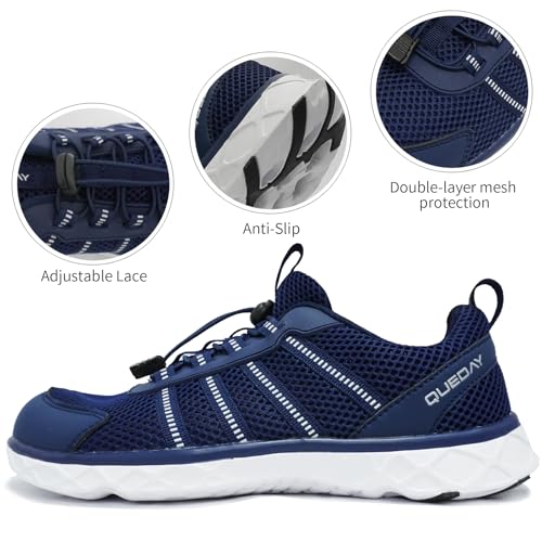 Image of Generic Queday Water Shoes for Women Men Quick Dry Barefoot Shoes Lightweight Athletic Sports Aqua Socks Outdoor Swim Fishing Hiking Diving Surf Walking Kayaking