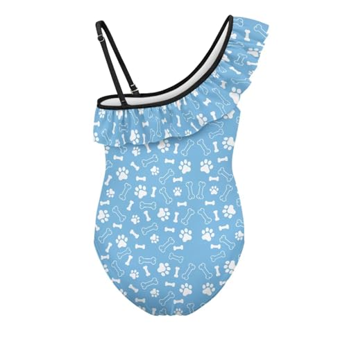 Forchrinse Girls One Piece Cat Swimsuits Summer Ruffle One Shoulder Adjustable Swimwear Beach Bathing Suit2