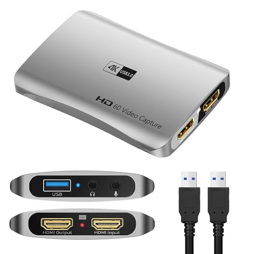 Image of MICROWARE Audio Video Capture Cards 1080p 60fps, 4k HDMI Capture Card Nintendo Switch, USB 3.0 Game Capture Card for Live Streaming Video Conferencing Teaching 3ds P4 P5 PC Xbox One Camera OBS