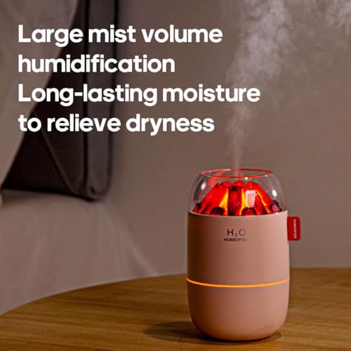 Image of Mini Charcoal Flame Humidifier & Diffuser | LED Atmosphere Light, Aromatherapy Oil Diffuser | Noiseless & Safe with Auto Power Off for Home /Office