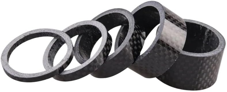 5 Pcs Bicycle Carbon Fiber Spacer 3/5/10/15/20mm Headset Washer 28.6mm Fork Tube Spacer Mountain Bike Accessories for Bikes