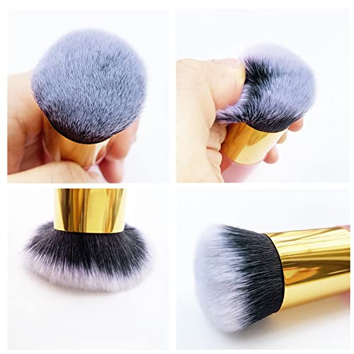Cintanuota, Adorable Chubby Foundation Brush, 2-Piece Foundation Brush Set, Multiple Color Options, Portable Travel Makeup Brush For Blending Cream, Liquid Or Flawless Powder Makeup (Pink + Black) #TOP4