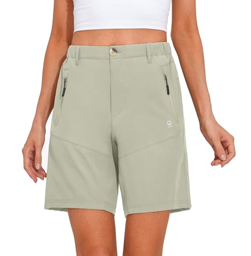 Little Donkey Andy Womens Stretch Quick Dry Cargo Shorts Hiking Camping Travel Khaki Size M