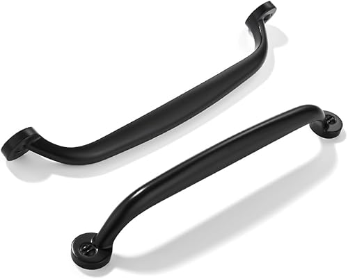 CABDM 10 Pack 6 inch Hole Center Matte Black Cabinet Pulls - Heavy Duty Solid Dr
