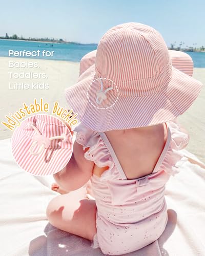 Image of FURTALK Baby Sun Hat Toddler Beach Hats with UPF 50+ Sun Protection Wide Brim Girls Bucket Hat