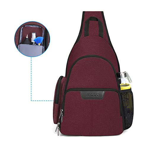 Mosiso Camera Bag Sling Backpack, Full Open Camera Case With Tripod Holder&Rain Cover&Modular Insert For Dslr/Slr/Mirrorless Camera Compatible With Canon/Nikon/Sony/Fuji, Wine Red #TOP2