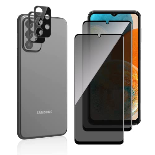 Protecteur d'écran Samsung A23 anti-espion en verre trempé avec filtres d'objectif