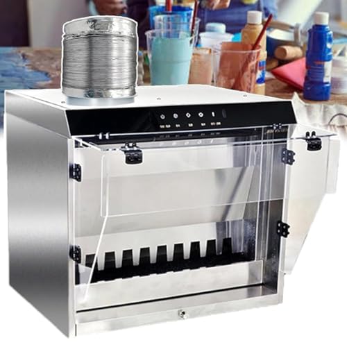 Cabina de pulverización de agua, estación de pulverización inteligente de aerógrafo de 180 W con flujo de cascada de 2200 l/h, banco de trabajo de 33 cm, luces LED de 3 colores para pintura artesanal