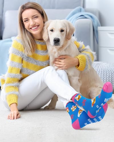 Gemtte Hundesocken Socken mit Spruch, Lustige Geschenke für Hundebesitzer Frauen Weihnachten, Hunde Socken Geburtstagsgeschenk für Hundemama