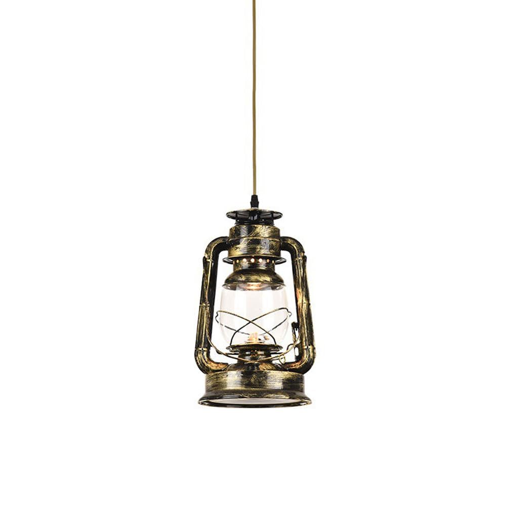 LYMSXAZOU Nostalgic Restaurant Hanging Lamp Island Antique Kerosene Pendant Light American Retro Vintage Lantern E27 Suspension Droplight For Kitchen