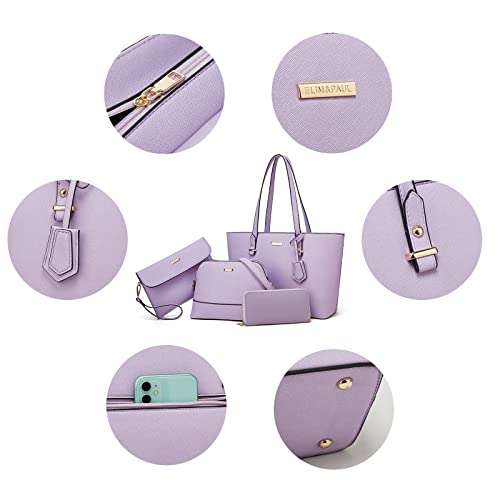 Image of Women Fashion Handbags Wallet Tote Bag Shoulder Bag Top Handle Satchel Purse Set 4pcs