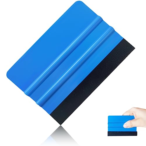 Raclette en Feutre pour Vinyle, Spatule Professionnelle, Raclettes en Plastique, Raclette Film de Fenêtre, Feutre Raclette, pour Pose de Film (Bleu)