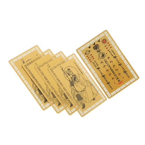 FRCOLOR 5個年太?金カード 伝統風水護符 小型お守り 家 車用 装飾品 健康 財運向上 幸運祈願 伝統スル