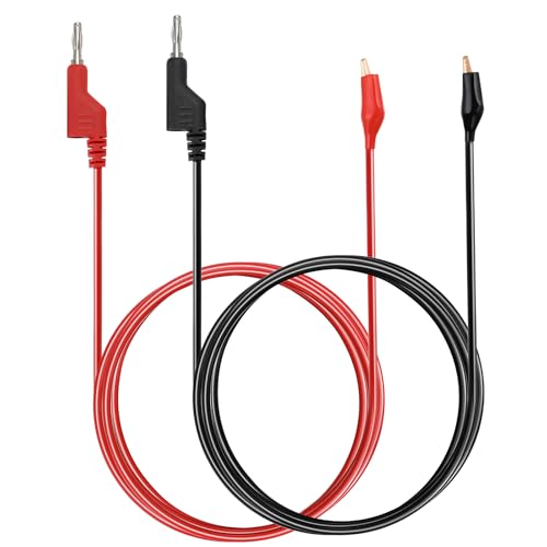 Image of Sumnacon Multimeter Test Lead Set 3.3Ft /1M Stackable Banana Plug to Alligator Clips Test Cable Kit with Protective,Soft Silicone Flexible Electrical Test Wire Leads for Electrical Testing 500V /5A