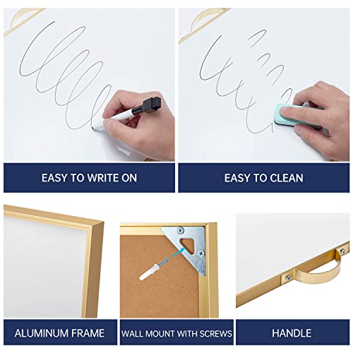 Image of TSJ OFFICE Small Dry-Erase White-Board - 12 X 16 Inches Portable Aluminum Frame Mini Hanging Whiteboard with Handle, to Do List Notepad for Office, Home, School