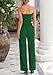 PRETTYGARDEN Womens Summer Outfits 2 Piece Sets Casual Ribbed Knit Crop Tube Top Wide Leg Pants Spring Matching Lounge Set(Green,Medium)
