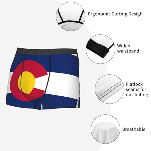 Colorado State Flag Print Men'S Boxer Briefs, Breathable Underwear For Men, Moisture Wicking Soft Mens Underwear4