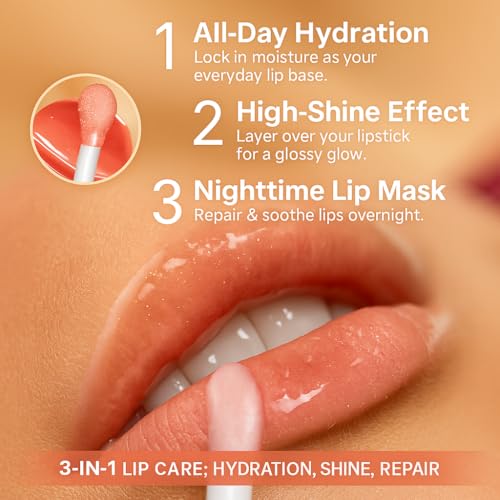GOERTI Lip Glow Oil Set – Hydrating & Moisturizing Lip Gloss Oils | High-Shine, Long-Lasting Non-Sticky Lip Care for Smooth Glimmer Finish, Plump Lips | Gift for Women & Girls 3Pcs (Set B) — view 3