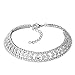 CharmSStorys Anklet Bracelet Clear Crystal Heart Inlay Crystal Ankle Adjustable Lobster Clasp11 inch