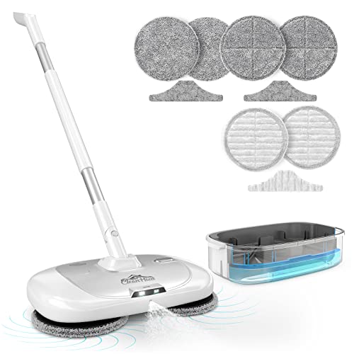 Cleanhaus Cordless Electric Mop With Cleaning Station - Electric Spin Mop With Led Headlight And Water Sprayer - Cordless Mop With Build-In 300 Ml Water Tank - Electric Mops For Floor Cleaning #TOP11