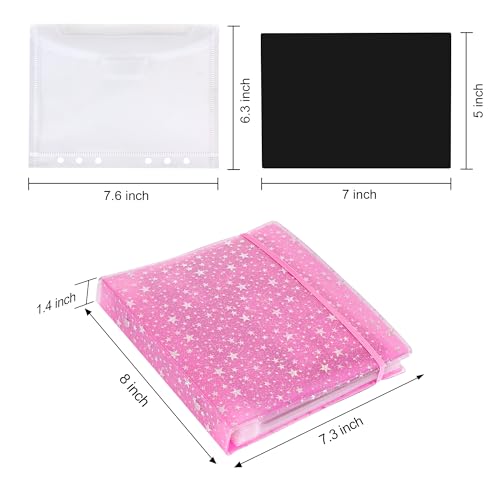 Image of BABYSHEEP 26pcs Magnetic Sheets and Storage Bags for Stamps and Dies Storage with Album Pocket, Die Cut Storage Set for Storage Die Cutting,DIY Scrapbooking,Card Making Supplies (Pink)