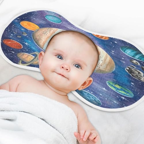 J JOYSAY Planet Starfield Blue Baby Burp Cloths for Boys Girls Large 22''x11'' Cotton 4 Layer Large Burp Cloths for Drool Unisex one sizex14