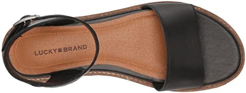 Lucky Brand Women's Kimaya Ankle Strap Sandal Flat, Black, 7.5 | Image 4