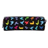 YINGD Trousse à crayons en cuir Origami-Bird-Art-Japan-Craft pour étudiants Papeterie Pochette porte-crayons Organisateur de bureau Taille unique, couleur, 7.7cm*7.7cm*20.5cm, Ensemble cartable