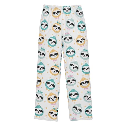 ZZXXB Lovely Sloth Boys Long Pants Soft Trousers Elastic Waist Kids Lounge Bottoms with Pockets S-XL